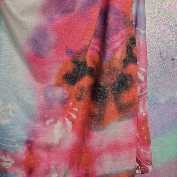 Jessica Simpson Pink Purple Blue Neon Tie Dye Tank Top Open Back Size Medium - Picture 10 of 13